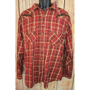 Ariat Retro Fit Mens Plaid Western Snap Front Shirt XL